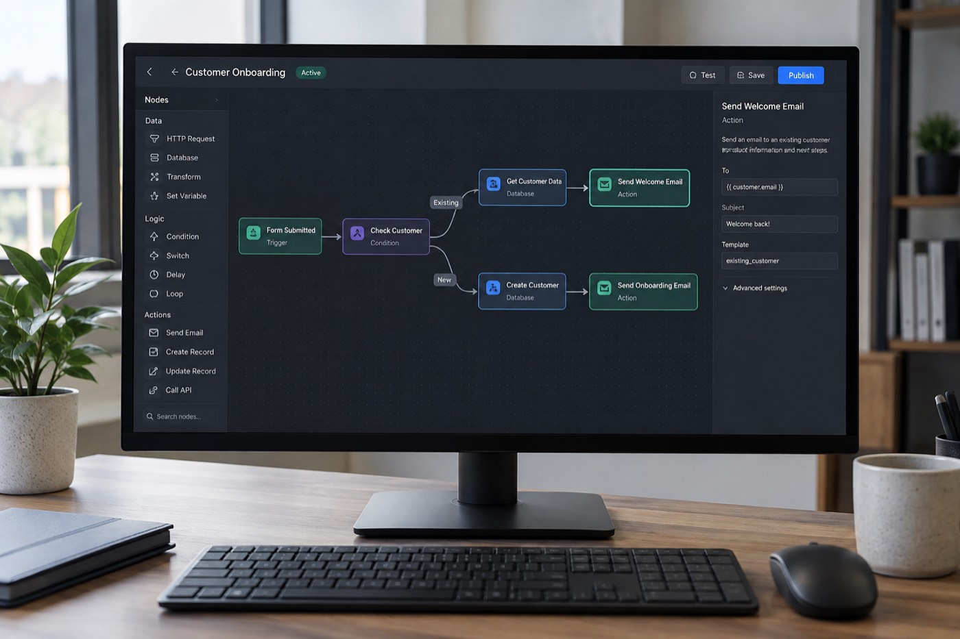 Node-basierte Logik für einen KI-Ablauf