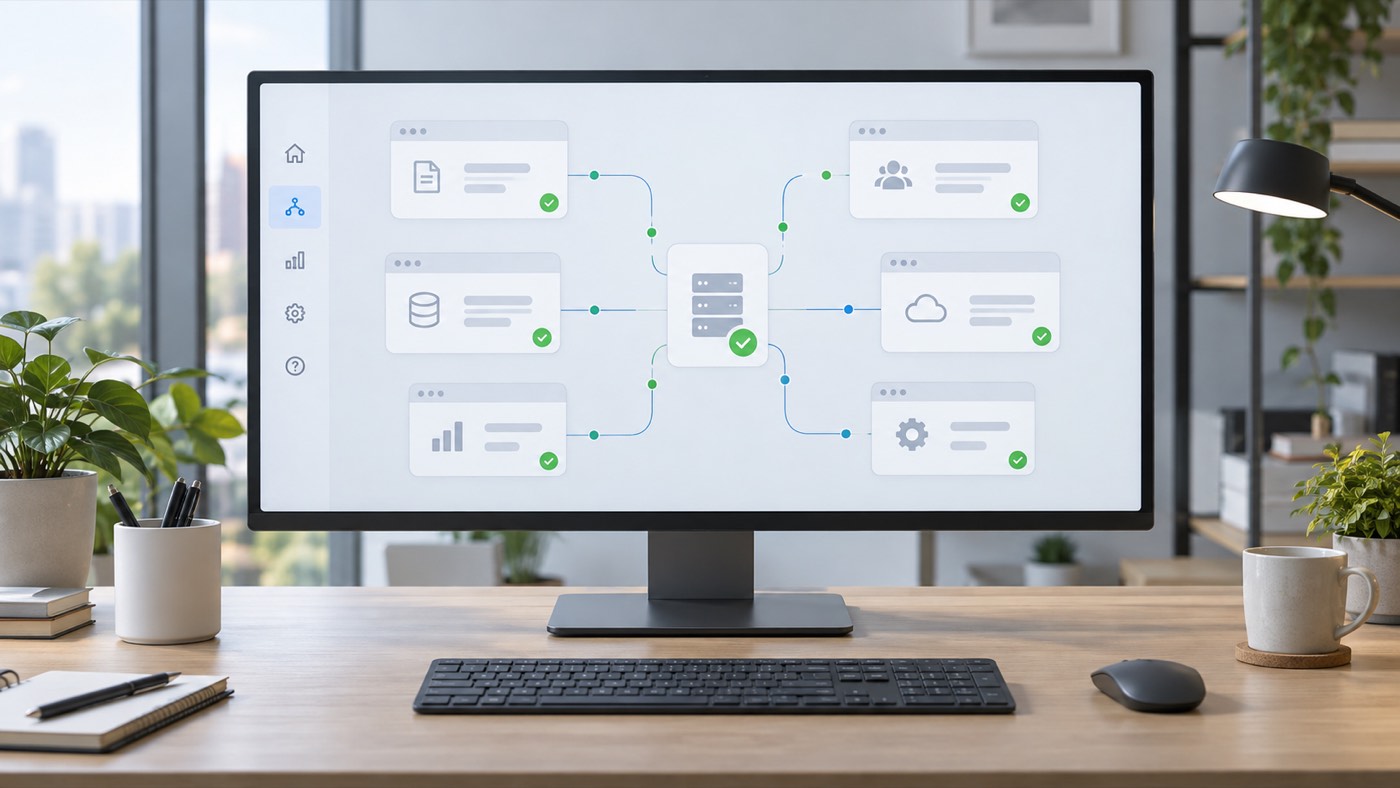 Verbundene Systeme auf einer Integrationsansicht